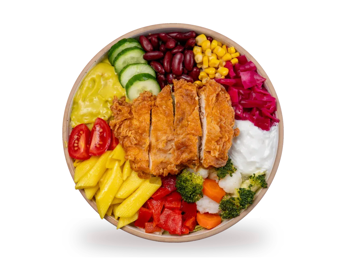 Çıtır Tavuklu Makarnalı Bowl — Crispy chicken pasta bowl